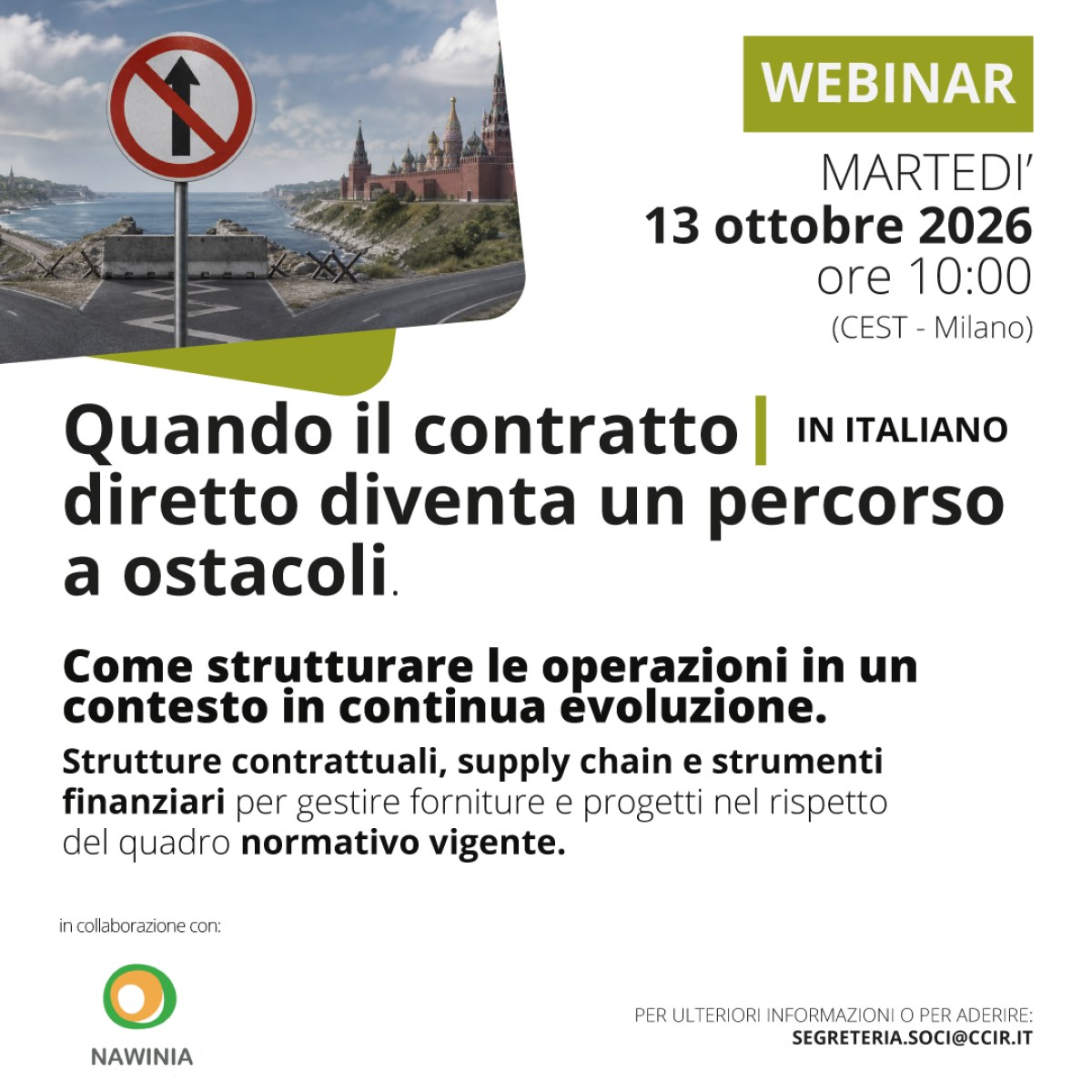 Webinar "Quando il contratto diretto diventa un percorso a ostacoli"