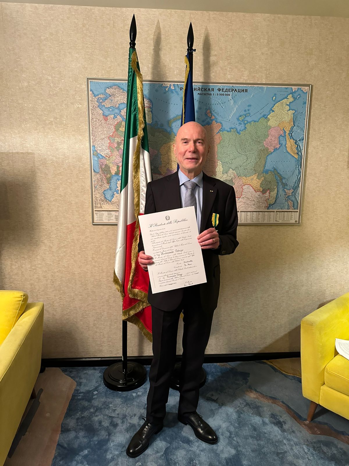 Ferdinando Pelazzo insignito del titolo di Maestro del Lavoro