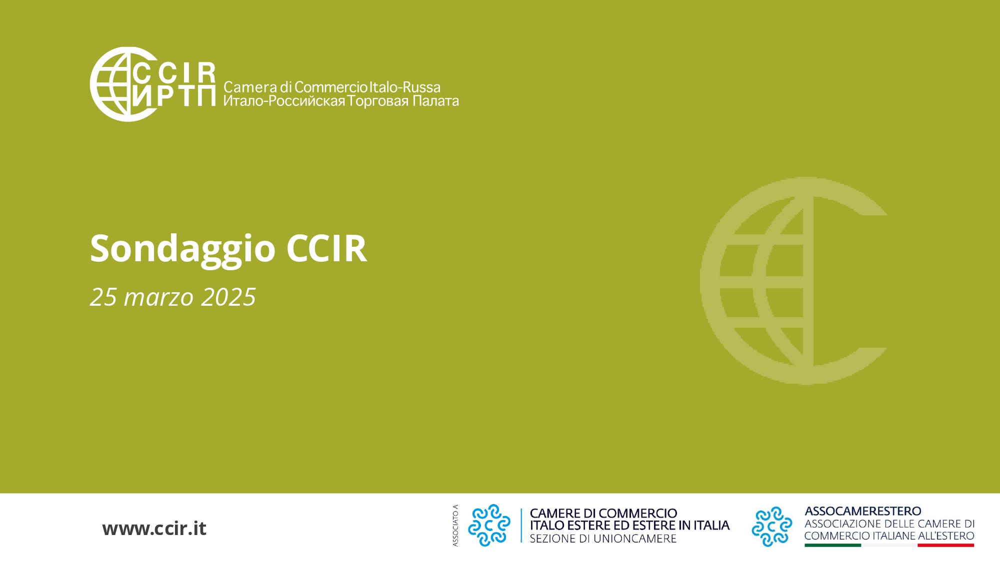 Sondaggio CCIR: mappatura scenari attuali, problematiche e sviluppi futuri